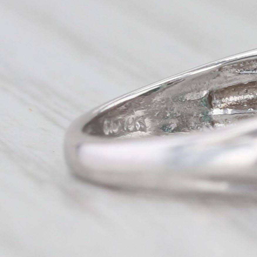 Light Gray 0.88ctw Oval Blue Sapphire Solitaire Ring 10k White Gold Size 5