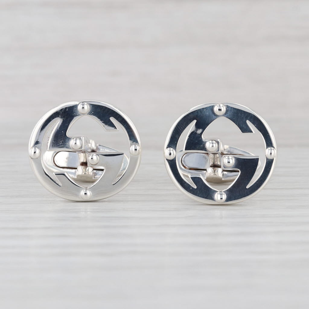 Gucci Letter Initial G Cuff Links Sterling Silver Men's suit Accessories