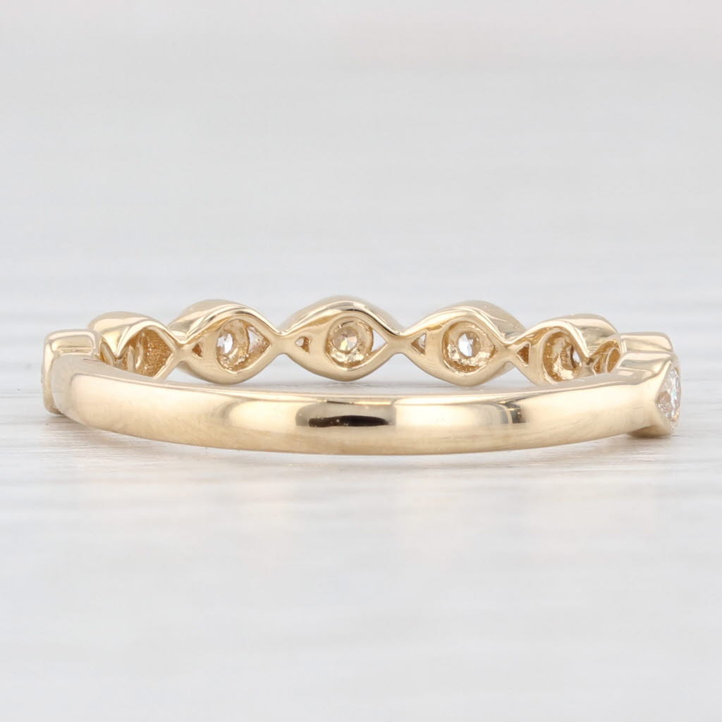 Light Gray New 0.21ctw Diamond Wedding Band 14k Yellow Gold Stackable Anniversary Ring 6.5