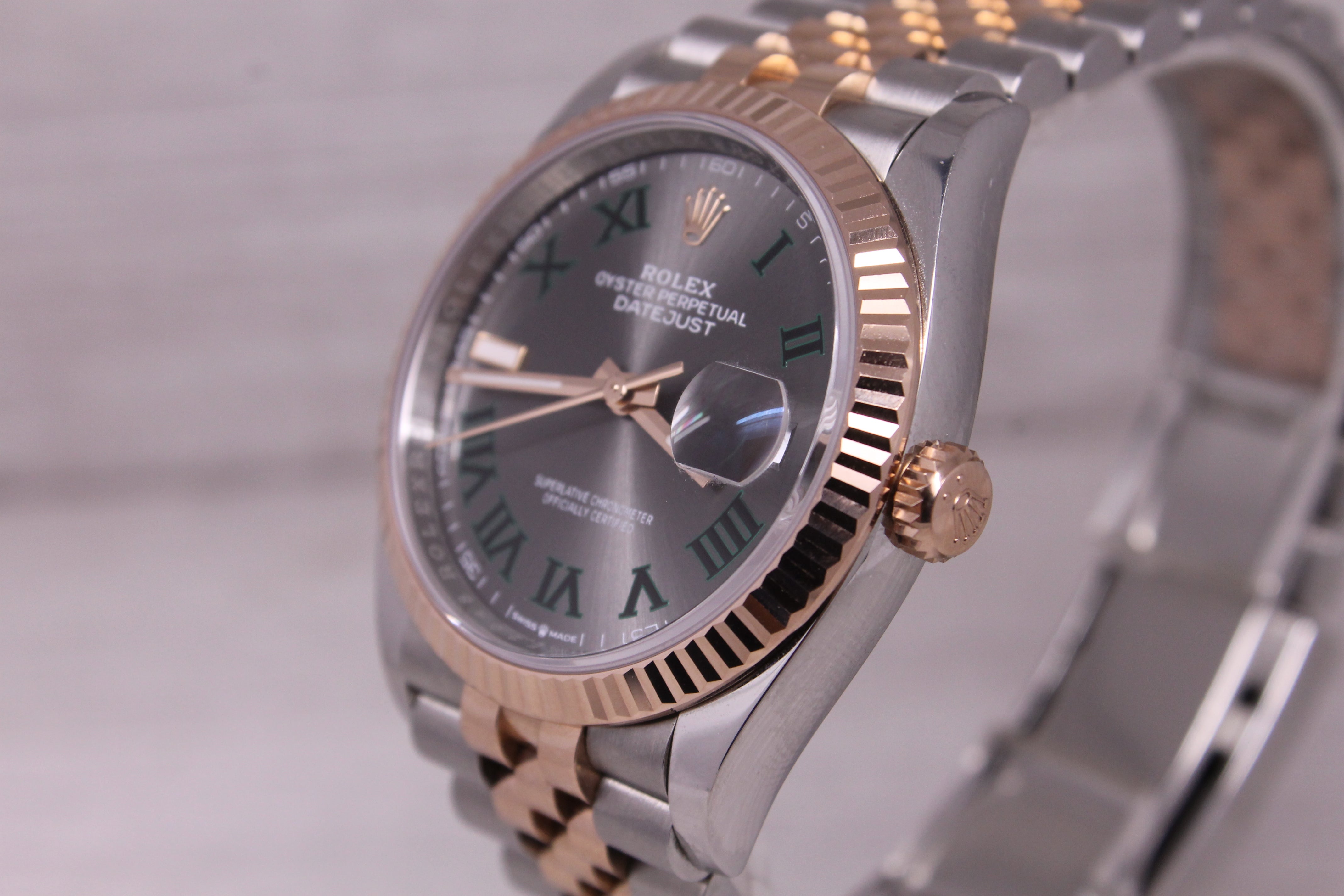 2024 Rolex Datejust Wimbledon 126231 36mm Steel Rose Watch Box Card Tag Jubilee