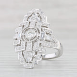 Light Gray New 0.72ctw Diamond Cocktail Ring 18k White Gold Art Deco Style Beverley K