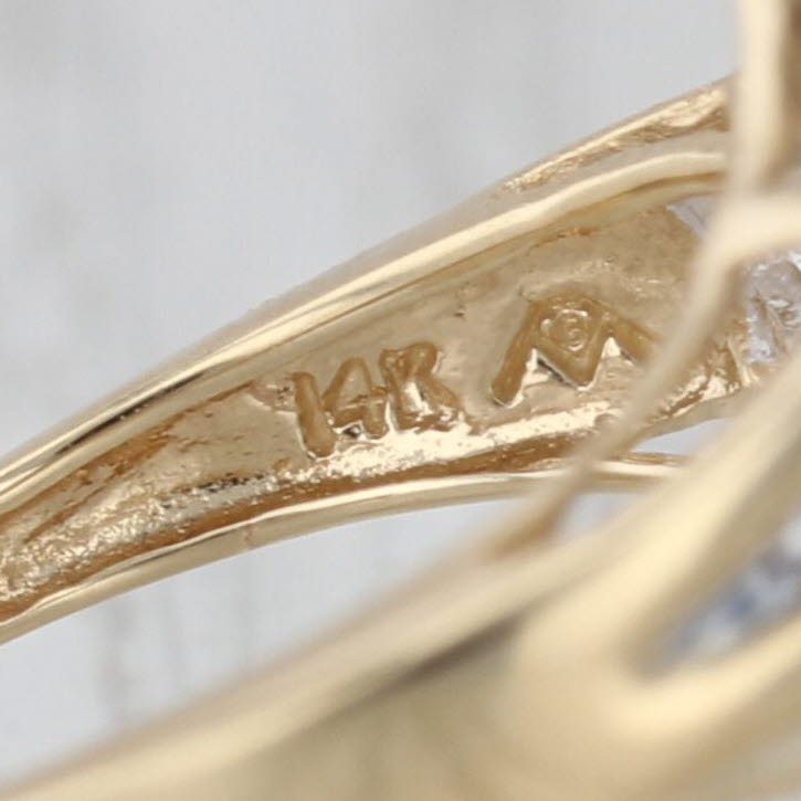1.29ctw Diamond Cluster Cocktail Ring 14k Yellow Gold Bypass Size 9.75