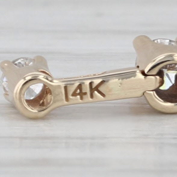 0.22ctw Diamond 3-Stone Journey Pendant 14k Yellow Gold Floating Drop