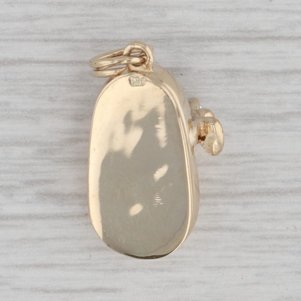 Gray Diamond Accented Baby Shoe Pendant 14k Yellow Gold Keepsake Charm