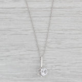 Lab Created Spinel Solitaire Drop Pendant Necklace 14k 10k White Gold 17"