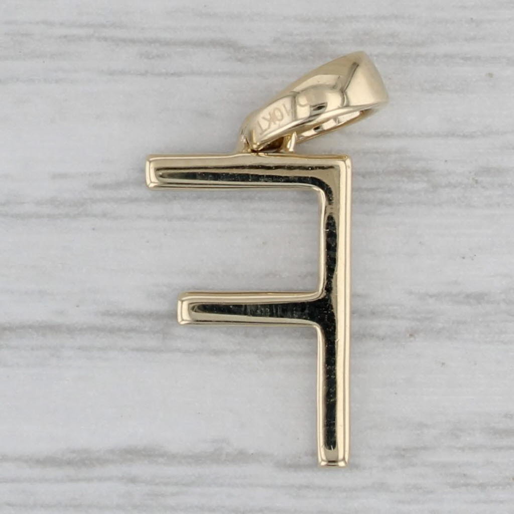 Gray New Diamond Initial Letter "F" Pendant 10k Yellow Gold