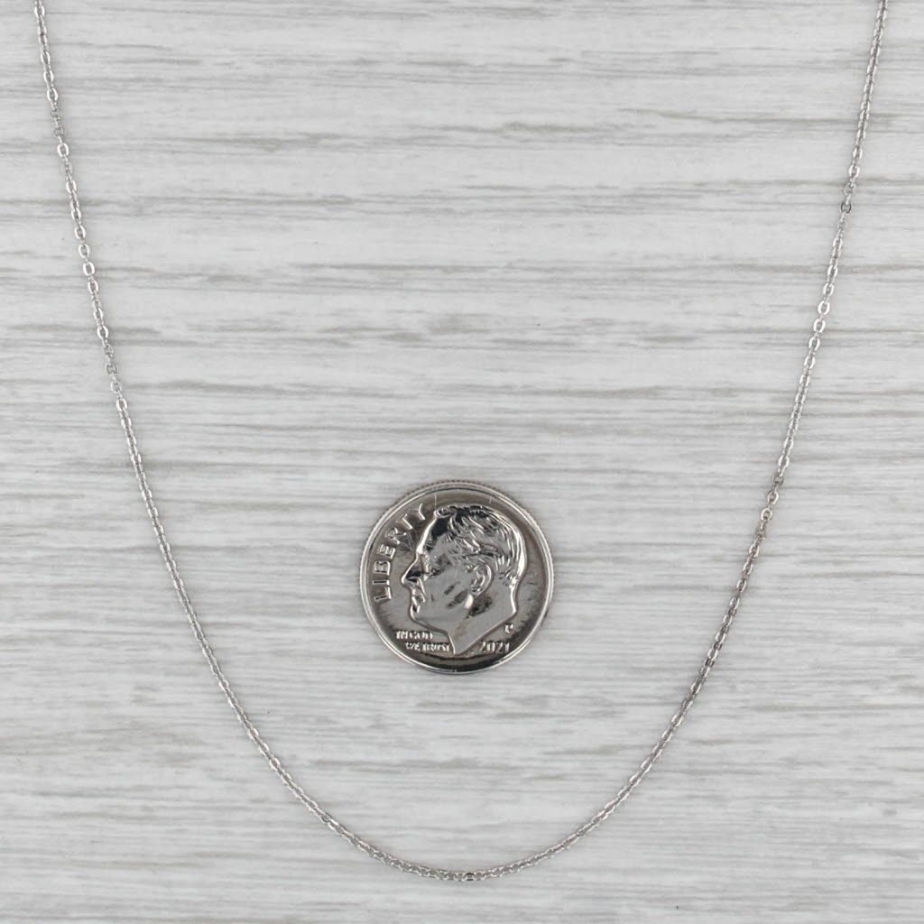 14k 16.25" 1.1mm Cable Chain Necklace White Gold