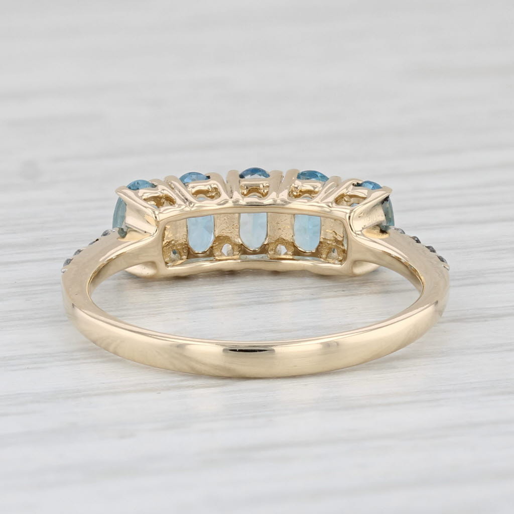 Light Gray 1.04ctw Aquamarine Diamond Ring 14k Yellow Gold Size 7