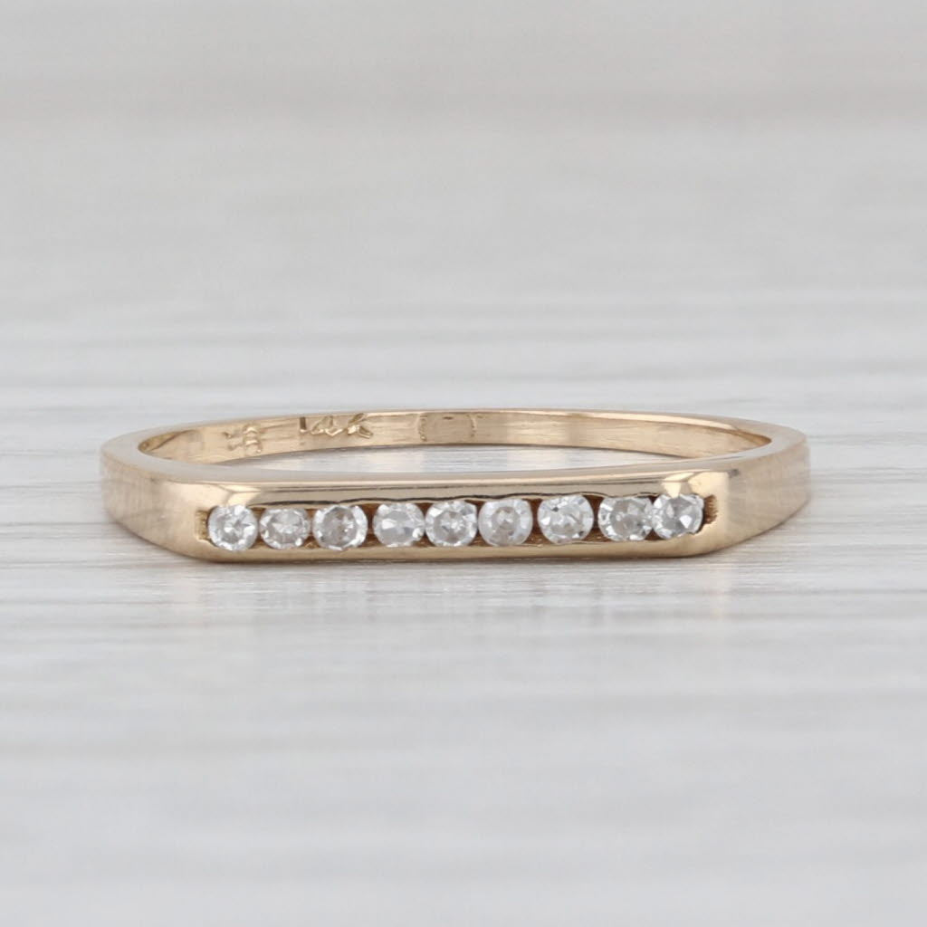 Diamond Stackable Ring 14k Yellow Gold Size 6 Wedding Band