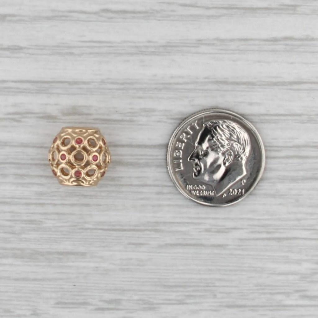 Authentic Pandora Charm Celtic Circles Pink Topaz 750811TPK 14k Gold Retired