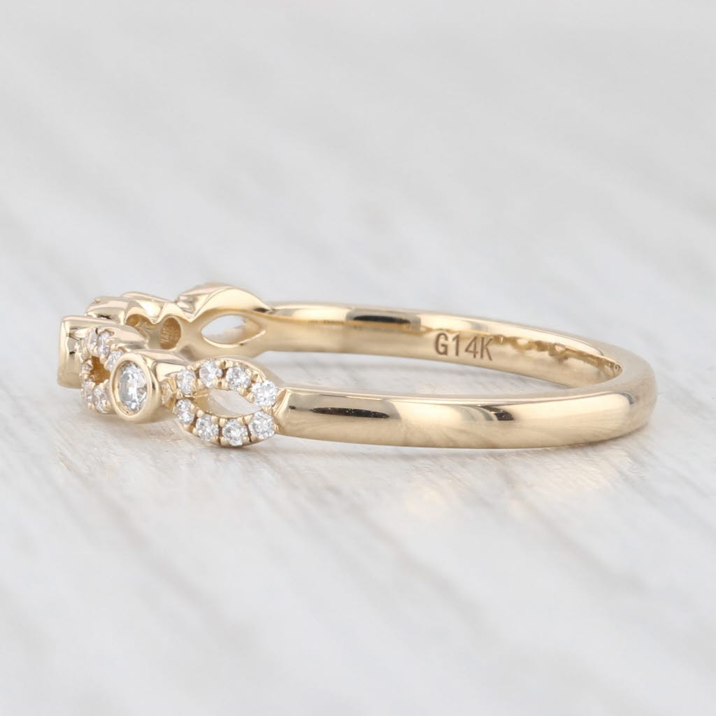 Light Gray New 0.16ctw Diamond Wedding Band 14k Yellow Gold Stackable Anniversary Ring 6.5