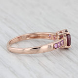 1.56ctw Round Pink Rhodolite Garnet Sapphire Ring 14k Rose Gold Size 7.5