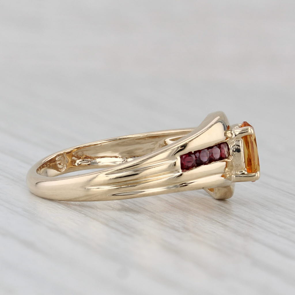Gray 0.80ctw Citrine Garnet Ring 14k Yellow Gold Size 6.25