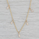 New 0.45ctw Diamond Station Necklace 14k Yellow Gold 16-18" Adjustable Chain
