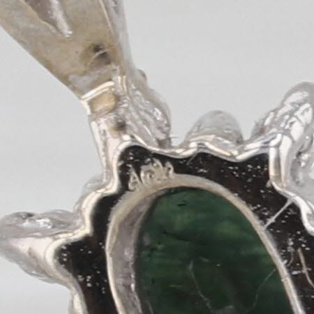 Small 0.36ctw Blue Sapphire Diamond Halo Pendant 10k White Gold