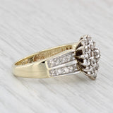 0.85ctw Diamond Cluster Ring 10k Yellow Gold Size 7 Engagement