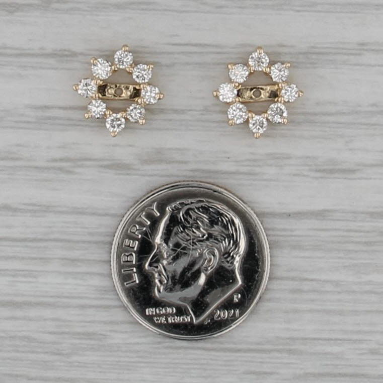 0.54ctw Diamond Earring Enhancers 14k Yellow Gold for Stud Earrings