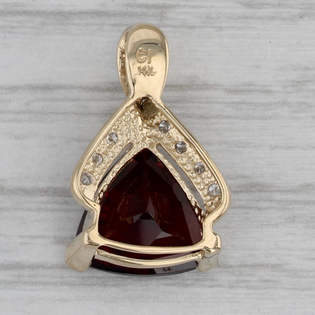 Gray 4.10ctw Garnet Diamond Pendant 14k Yellow Gold