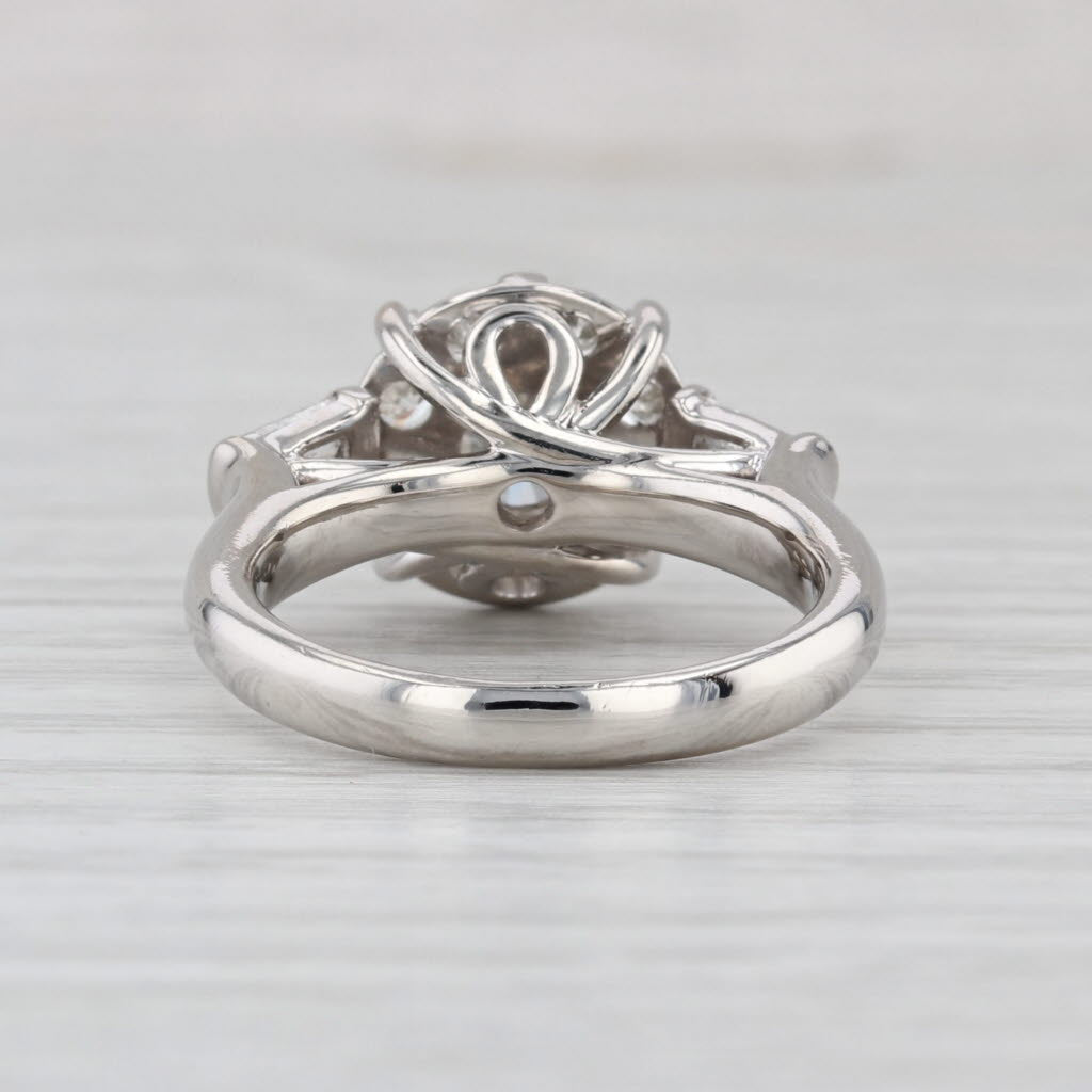 1.84ctw VS2 Round Diamond Halo Engagement Ring 950 Platinum Size 6.25-6.5