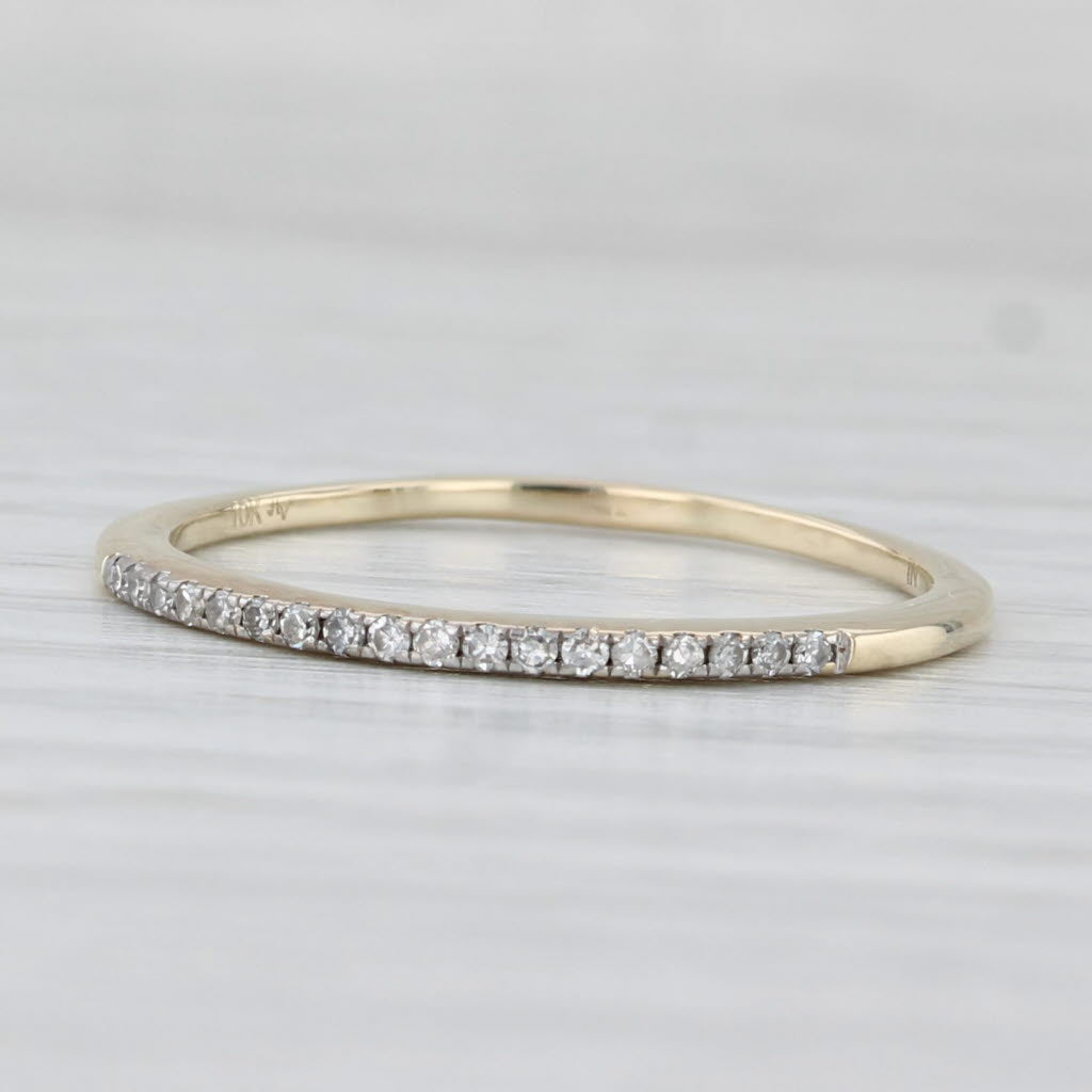 Light Gray Diamond Wedding Band 10k Yellow Gold Size 8 Stackable Ring