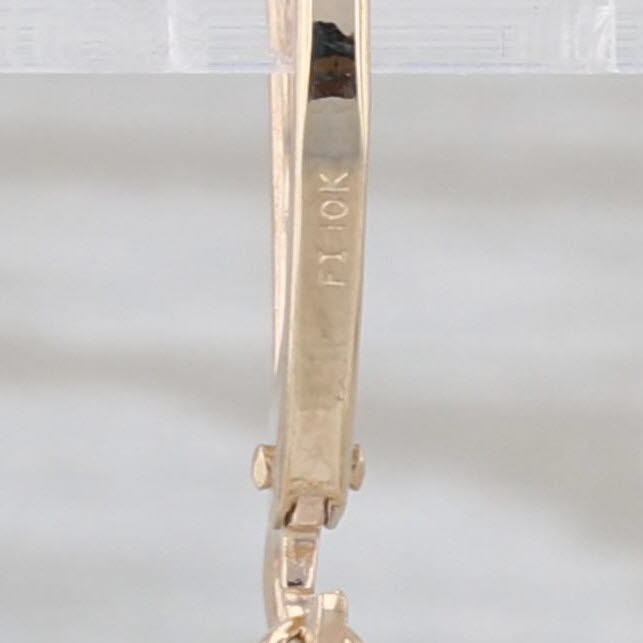 0.15ctw Diamond Circle Dangle Earrings 10k Yellow Gold Hook Post Drops