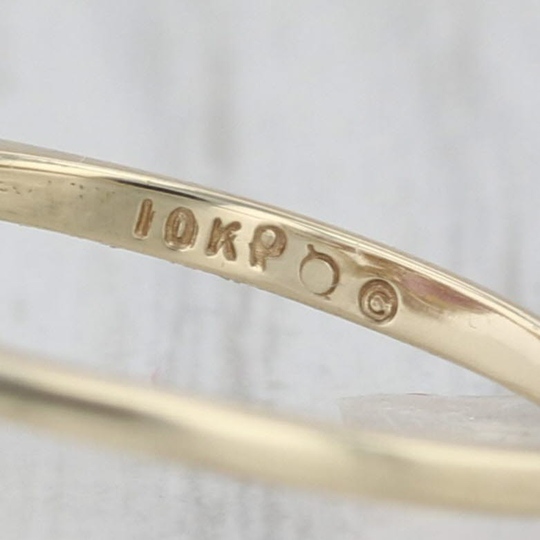 1.24ctw Pink Sapphire Diamond Cluster Ring 10k Yellow Gold Size 8