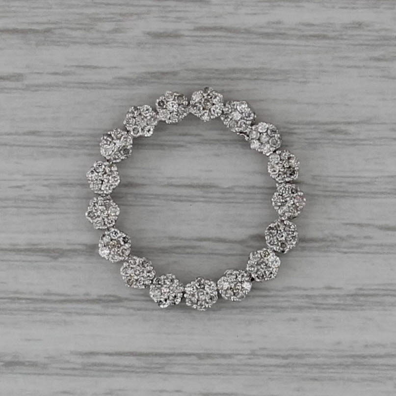 1.25ctw Diamond Eternity Circle Pendant 14k White Gold Floating Drop