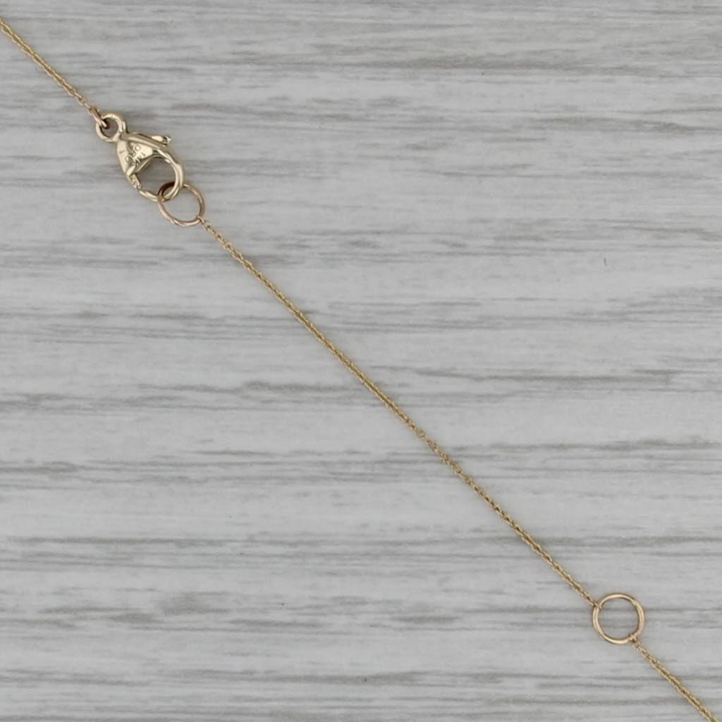 Bead Clusters Oval Link Necklace 14k Yellow Gold Cable Chain 16" 18"