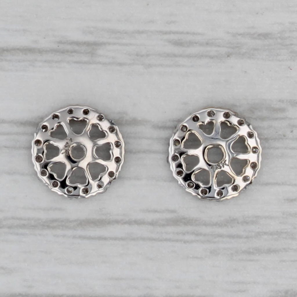 Gray 0.15ctw Diamond Earring Enhancer Jackets for Stud Earrings 14k White Gold