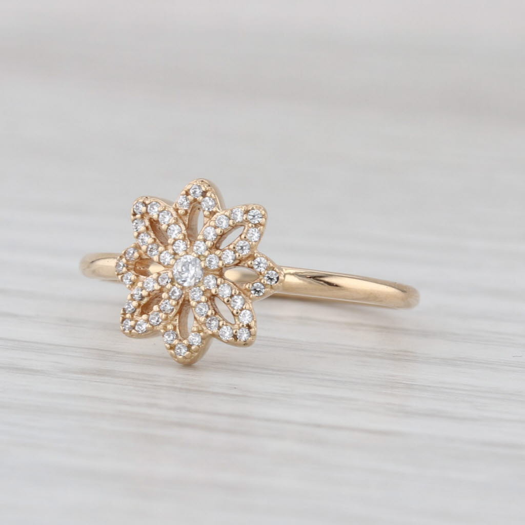 Pandora Lace Botanique Ring 14k Yellow Gold 150182CZ Size 6 Cubic Zirconia