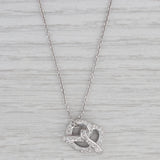 0.40ctw Diamond Pretzel Pendant Necklace 14k White Gold 16" Cable Chain