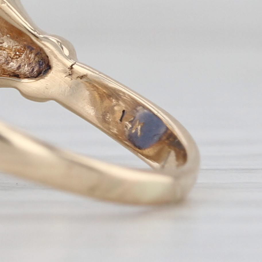 Vintage 8.90ctw Lab Created Sapphire Diamond Halo Ring 14k Yellow Gold Cocktail