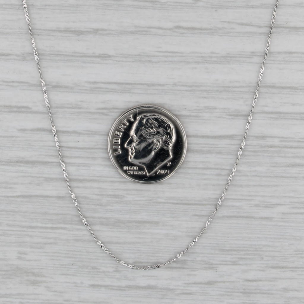 S-Link Singapore Chain Necklace 14k White Gold 22" 0.8mm