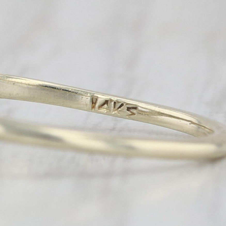 Lab Created White Sapphire Engagement Ring 14k White Yellow Gold Vintage Style