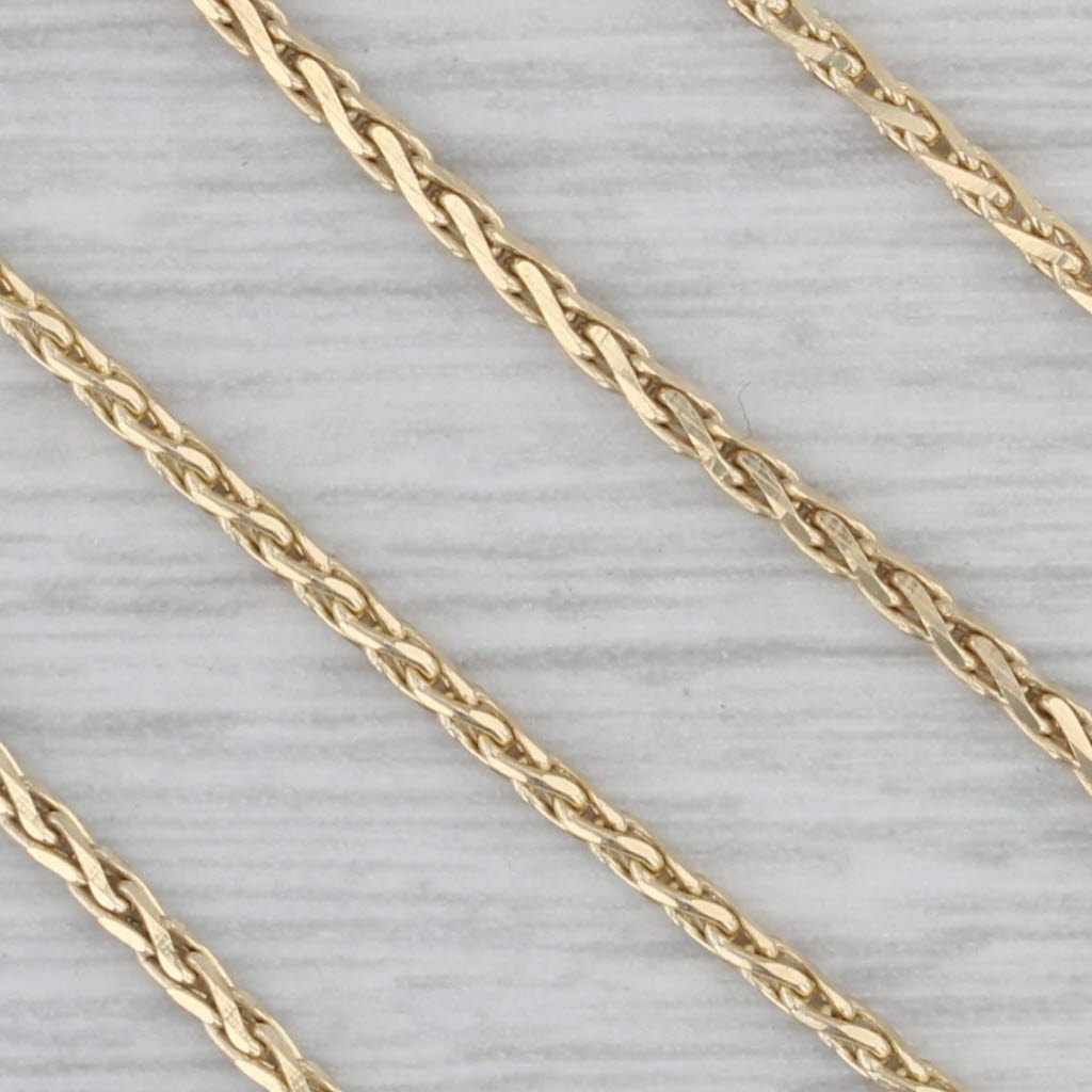 Gray 0.75ctw Diamond Y Lariat Necklace 14k Gold Wheat Chain 17.5"