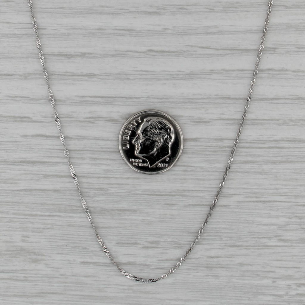 20" 1.2mm Singapore Chain Necklace 14k White Gold Italian