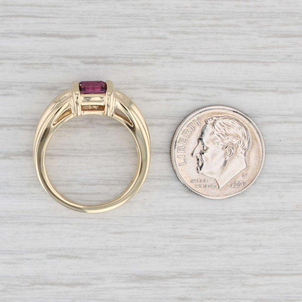 Light Gray 0.90ct Rhodolite Garnet Ring 14k Yellow Gold Size 7
