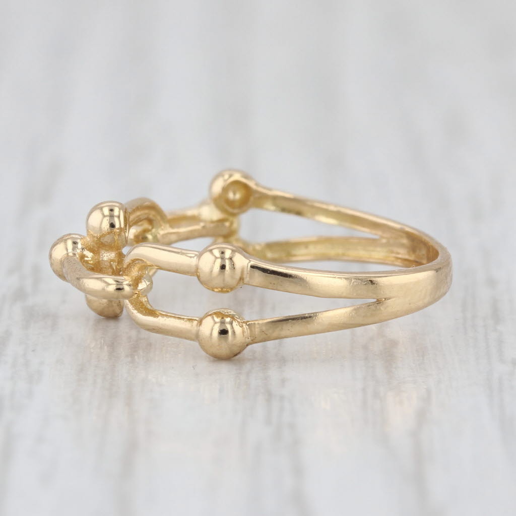 Horse Bit Bridle Ring 18k Yellow Gold Size 5.75 Band Stackable