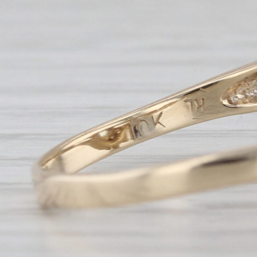 1.03ctw Blue Topaz Diamond Ring 10k Yellow Gold Size 7