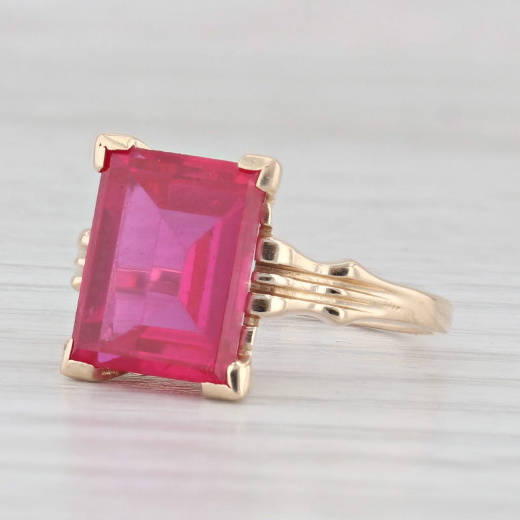 Light Gray 4.25ct Lab Created Ruby Solitaire Ring 10k Yellow Gold Size 5