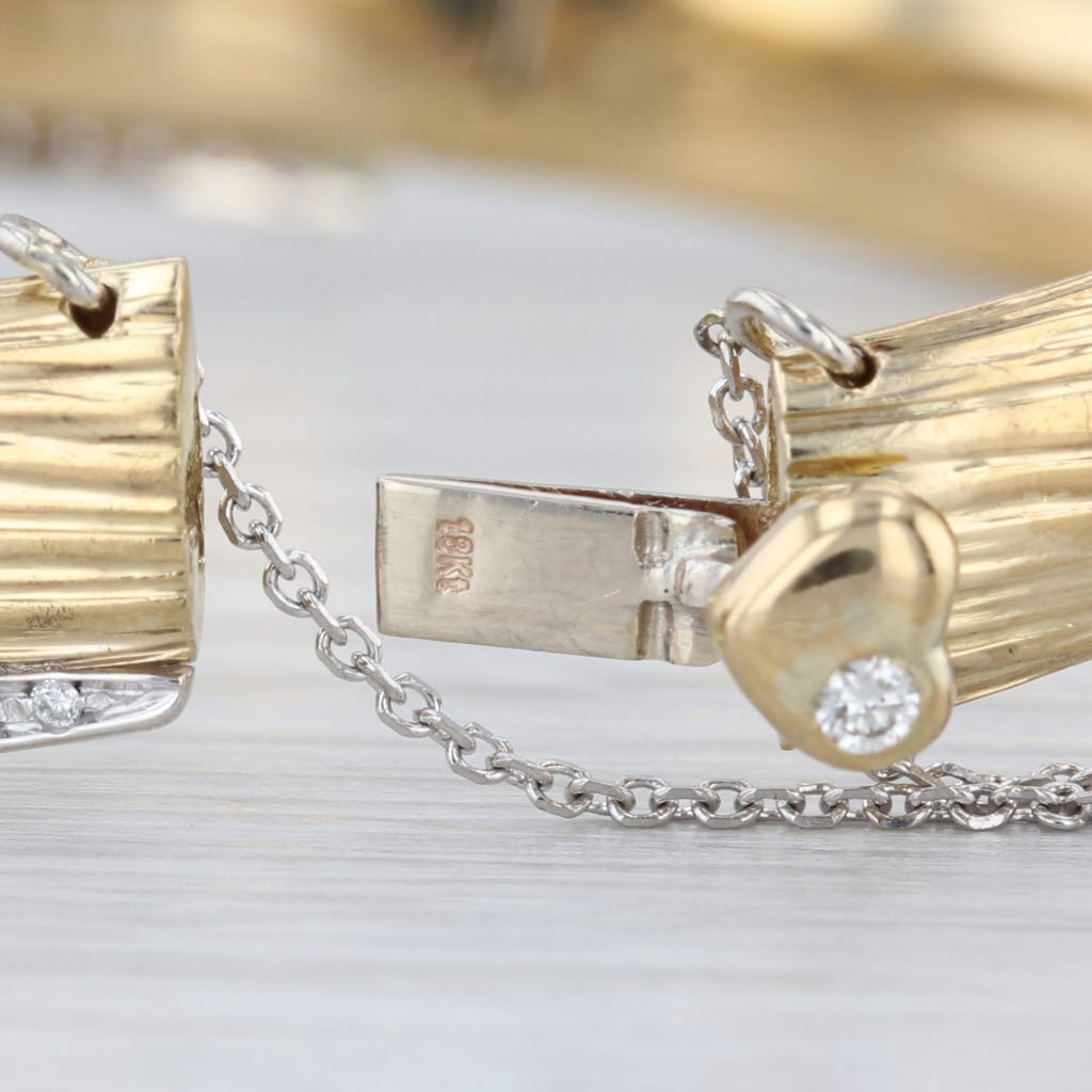 Roberto Coin Elephant Collection 0.50ctw Diamond Bangle Bracelet 18k Yellow Gold