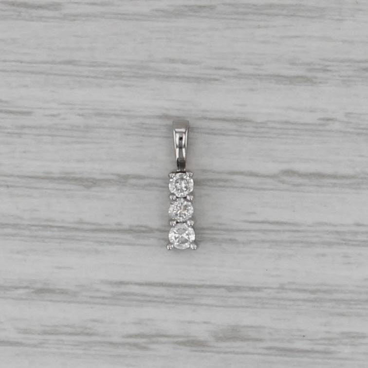 0.26ctw Diamond 3-Stone Journey Pendant 14k White Gold Small Drop