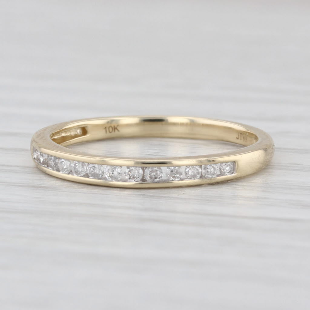 0.12ctw Diamond Wedding Band 10k Yellow Gold Size 7 Stackable Anniversary Ring