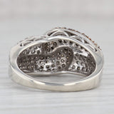 Gray 0.60ctw Champagne White Pave Diamond Bypass Ring 10k White Gold Sz 7.25 Cocktail