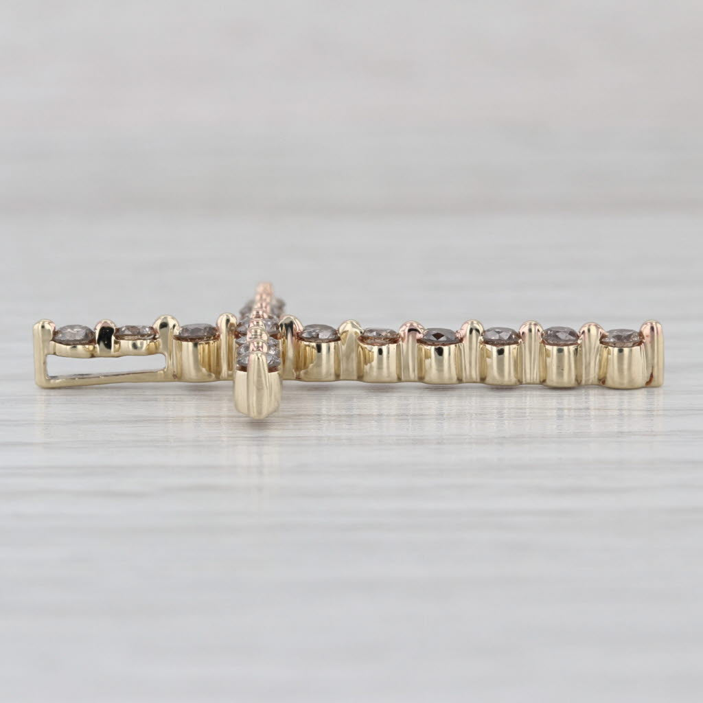 0.76ctw Diamond Cross Pendant 14k Yellow Gold