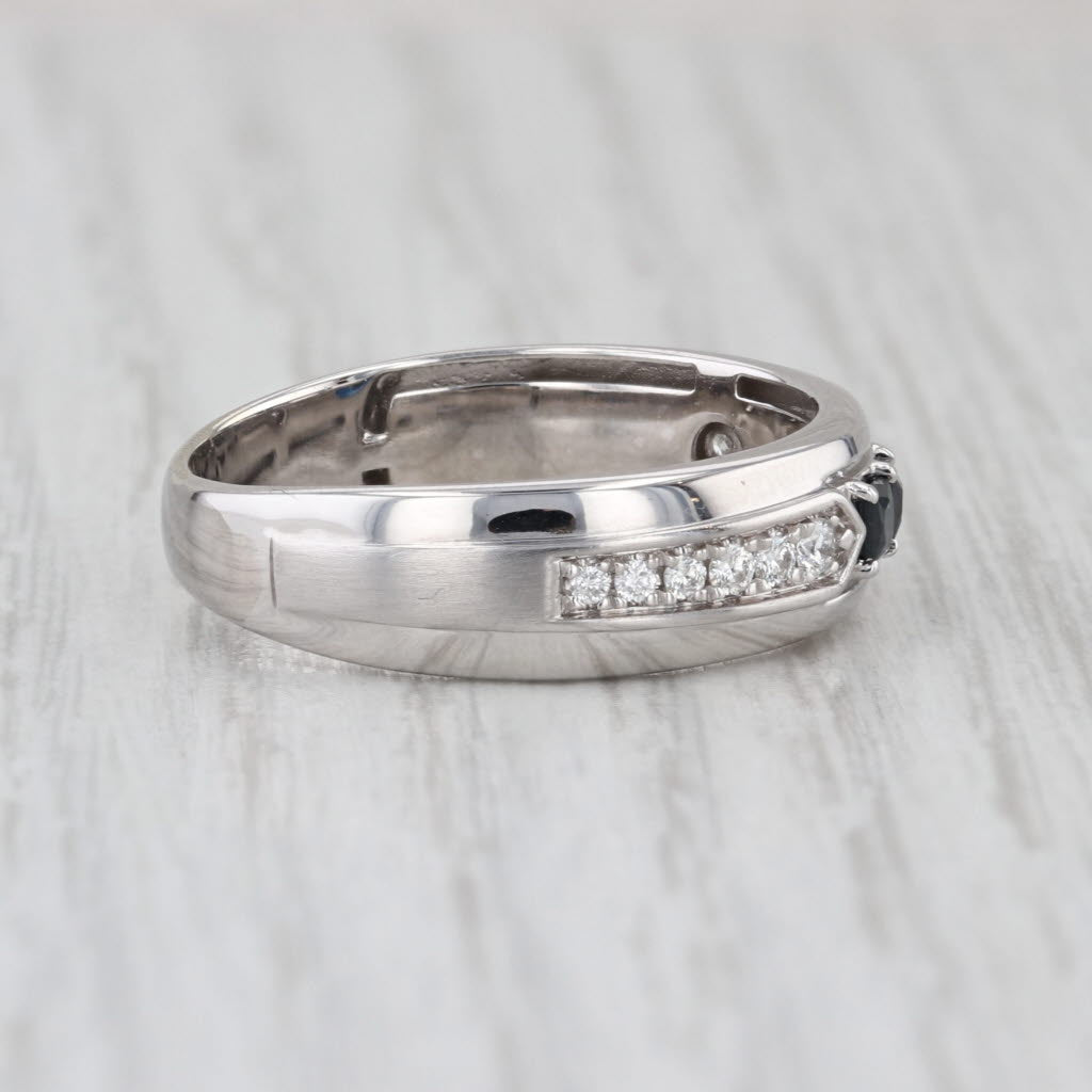 0.52ctw Sapphire Diamond Wedding Band 10k Yellow Gold Size 10
