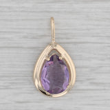 1.42ct Pear Amethyst Solitaire Teardrop Pendant 14k Yellow Gold