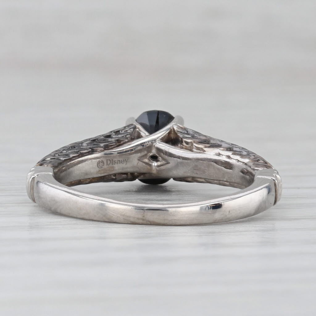 Gray Disney Enchanter Villians Oval Black Diamond Ring 14k White Gold Engagement