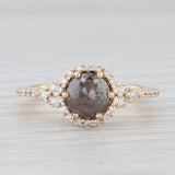 1.36ctw Champagne Brown Diamond Halo Engagement Ring 18k Yellow Gold Size 7