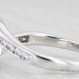 Light Gray 0.60ctw 2 Diamond Halo Bypass Ring 14k White Gold Sz 6.5 Engagement Anniversary
